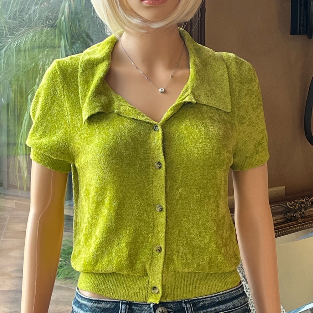 F21 lime green stretchy top